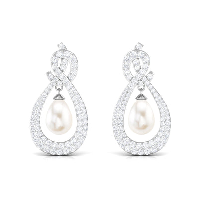 Genuine Freshwater Pearl Teardrop Earrings for Bride