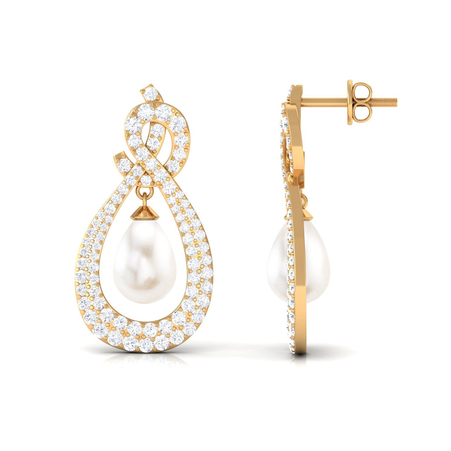 Genuine Freshwater Pearl Teardrop Earrings for Bride
