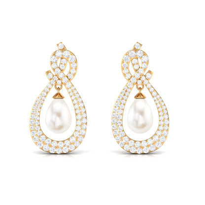 Genuine Freshwater Pearl Teardrop Earrings for Bride