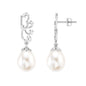 12 Carat Freshwater Pearl Designer Drop Earrings with Diamond