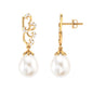 12 Carat Freshwater Pearl Designer Drop Earrings with Diamond