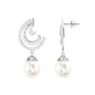 Designer Freshwater Pearl Bridal Drop Earrings with Diamond