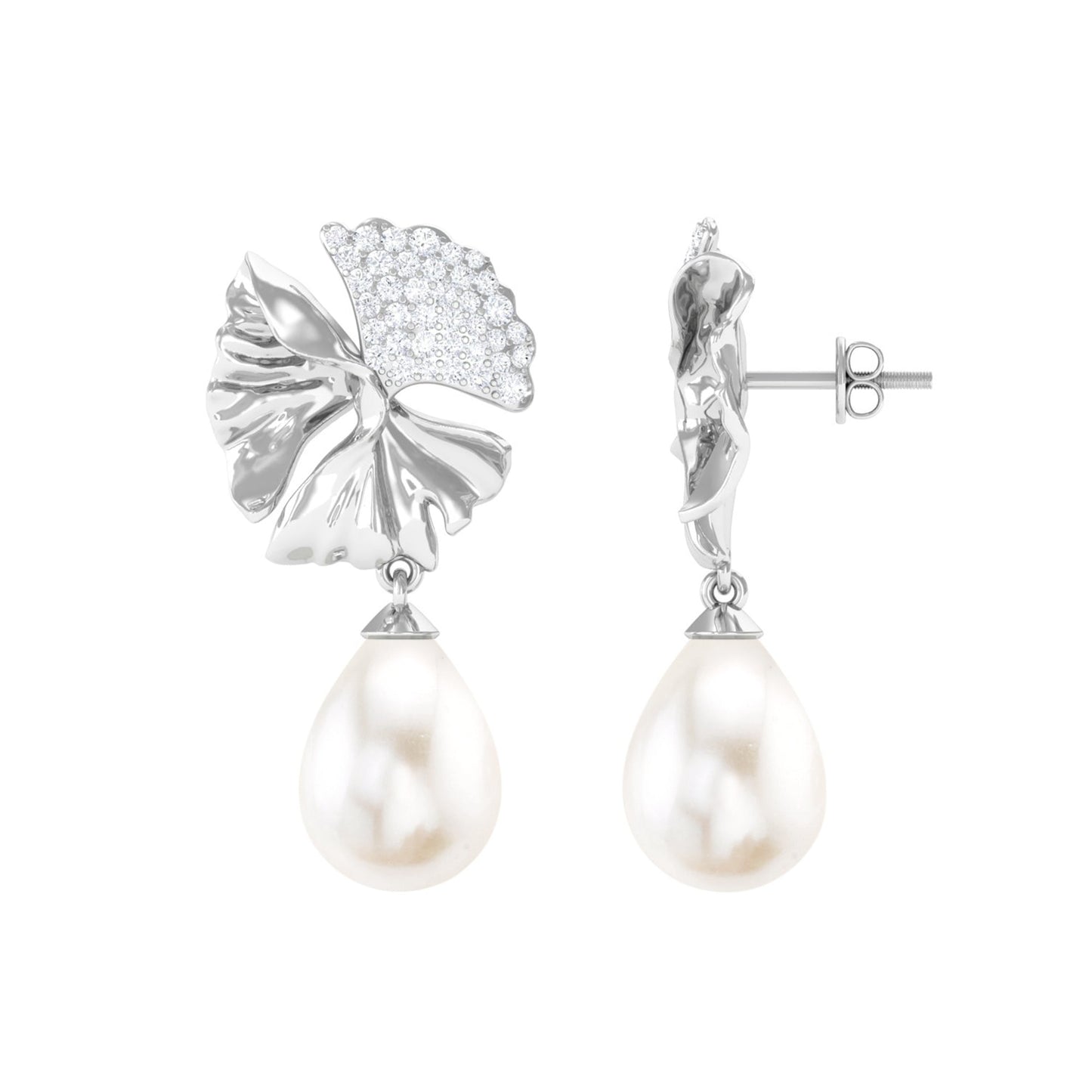 Nature Inspired 12 Carat Freshwater Pearl Drop Earrings