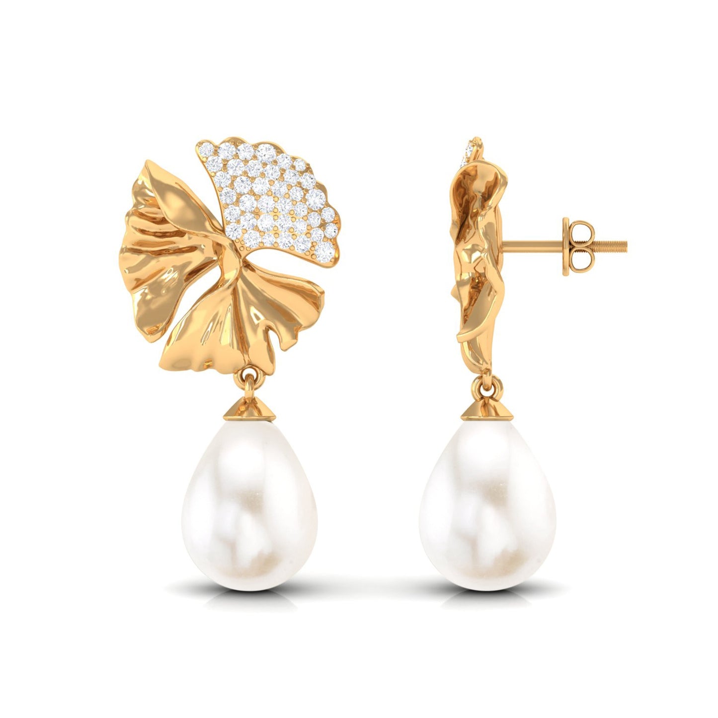 Nature Inspired 12 Carat Freshwater Pearl Drop Earrings