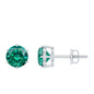 Certified Lab Created Emerald Solitaire Stud Earrings For Her