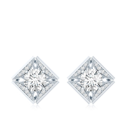 Classic Lab Grown Diamond Stud Earrings With Screw Back