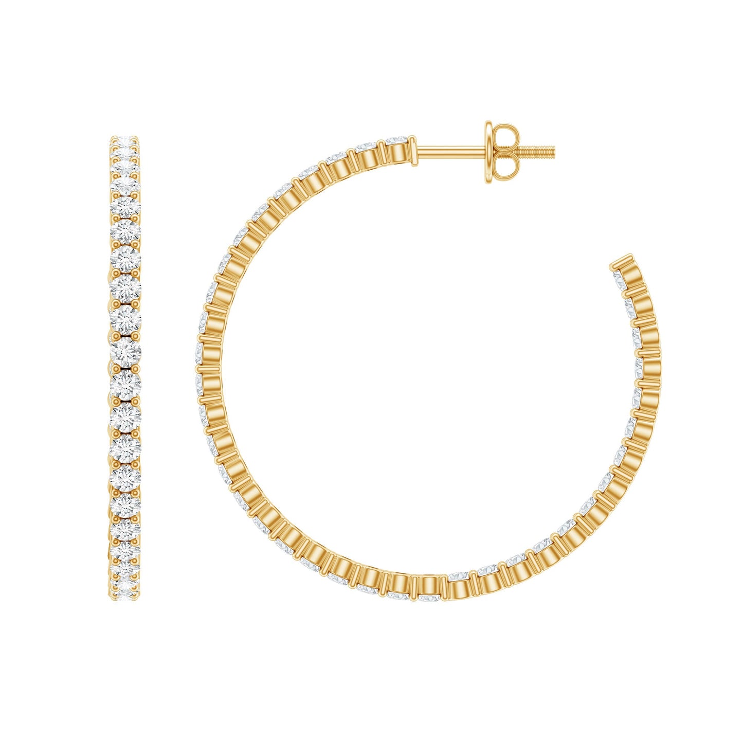 Certified Moissanite Big Hoop Earrings for Women