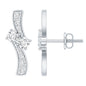 Lab Grown Diamond Two Stone Stud Earrings With Screw Back