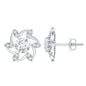 Certified Lab Grown Diamond Flower Stud Earrings With Screw Back