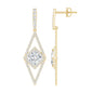 Certified Lab Grown Wedding Dangle Earrings