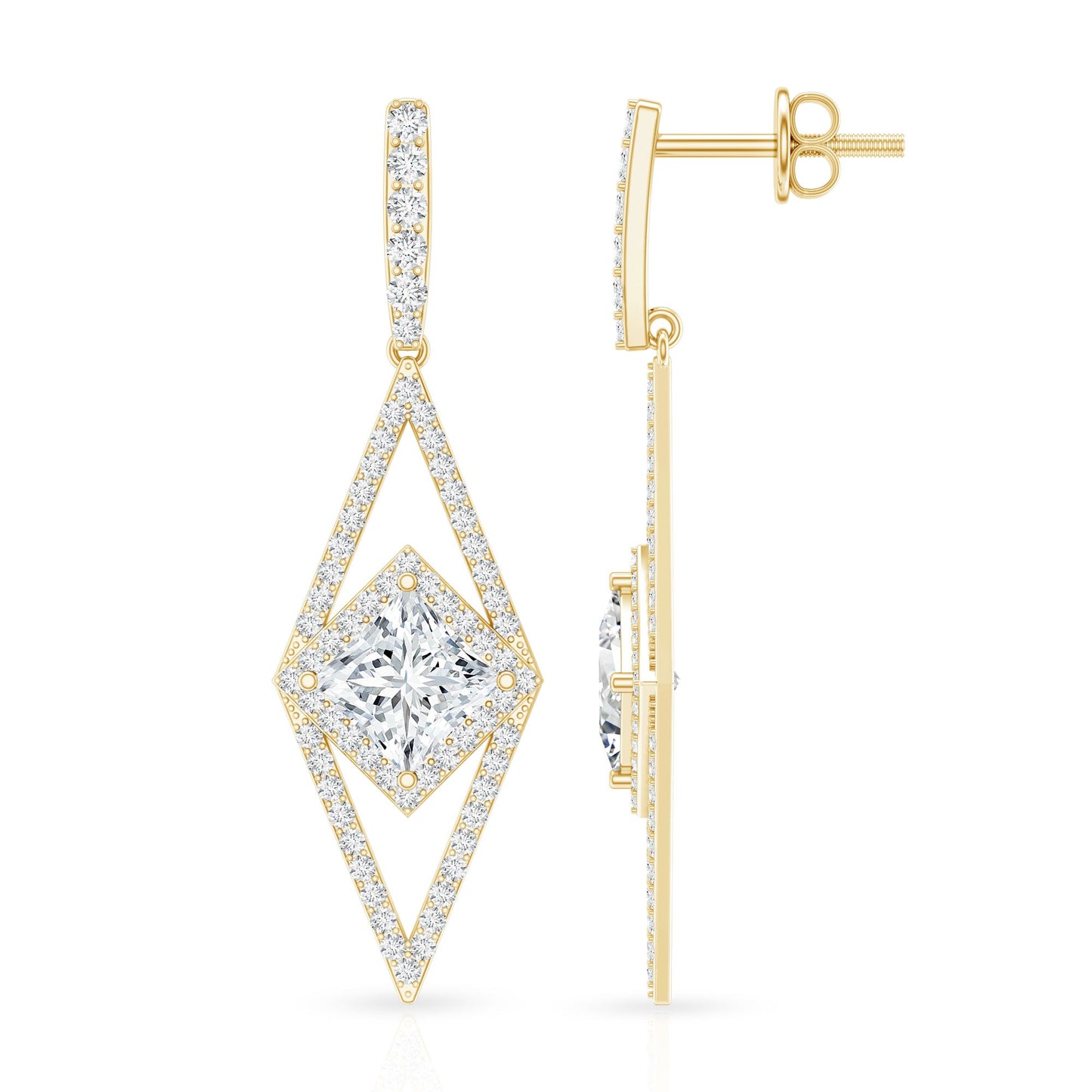 Certified Lab Grown Wedding Dangle Earrings
