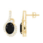 Classic Lab Grown Black Diamond Designer Stud Earrings