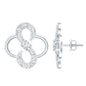 Lab Grown Diamond Floral Stud Earrings with Screw Back