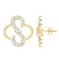 Lab Grown Diamond Floral Stud Earrings with Screw Back