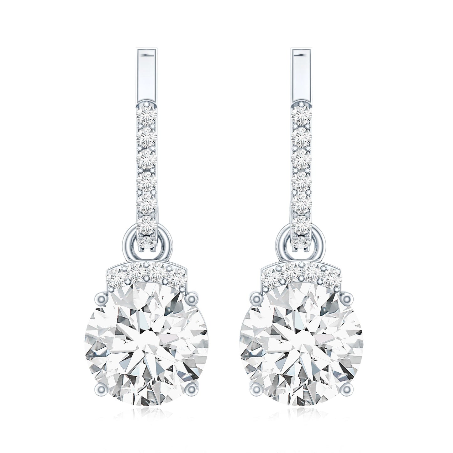 Certified Lab Grown Diamond Bridal Drop Earrings