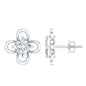 Cute Lab Diamond Flower Stud Earrings