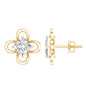 Cute Lab Diamond Flower Stud Earrings