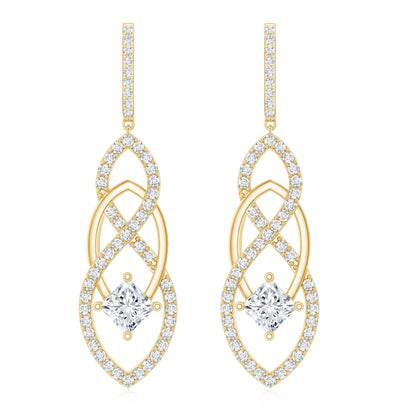 Certified Lab Grown Bridal Dangle Earrings