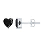 Lab Grown Black Diamond Heart Stud Earrings With Screw Back