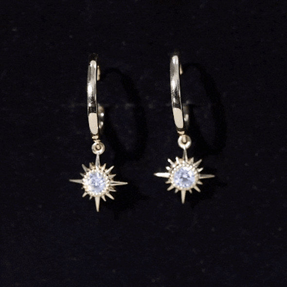 Certified Lab Grown Diamond Sunburst Hoop Earrings