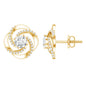Certified Lab 0.9 Carat Round Diamond Swirl Stud Earrings