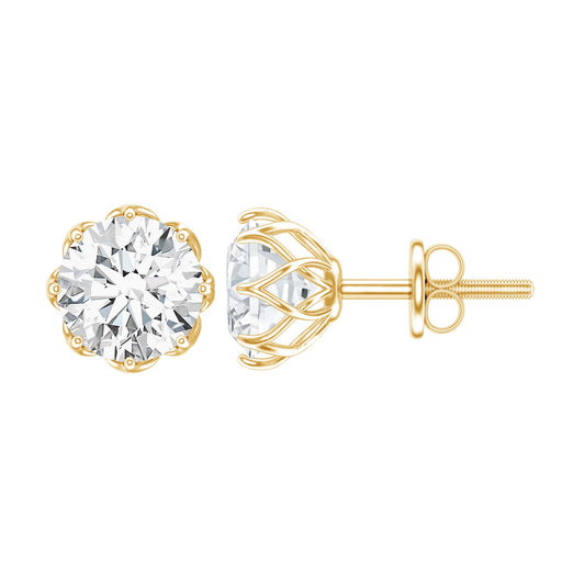1.9 Carat Certified Lab Grown Diamond Solitaire Stud Earrings