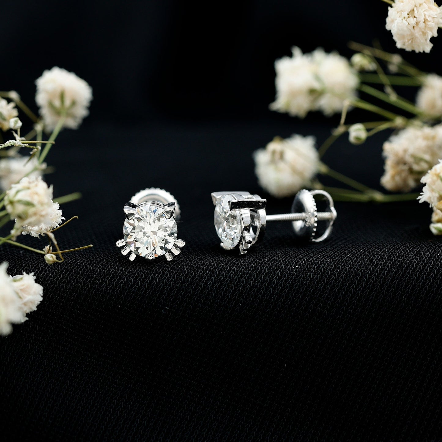Certified Lab Grown Diamond Hello Kitty Earrings