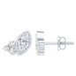 Bezel Set Lab Marquise Diamond Stud Earrings