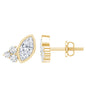 Bezel Set Lab Marquise Diamond Stud Earrings