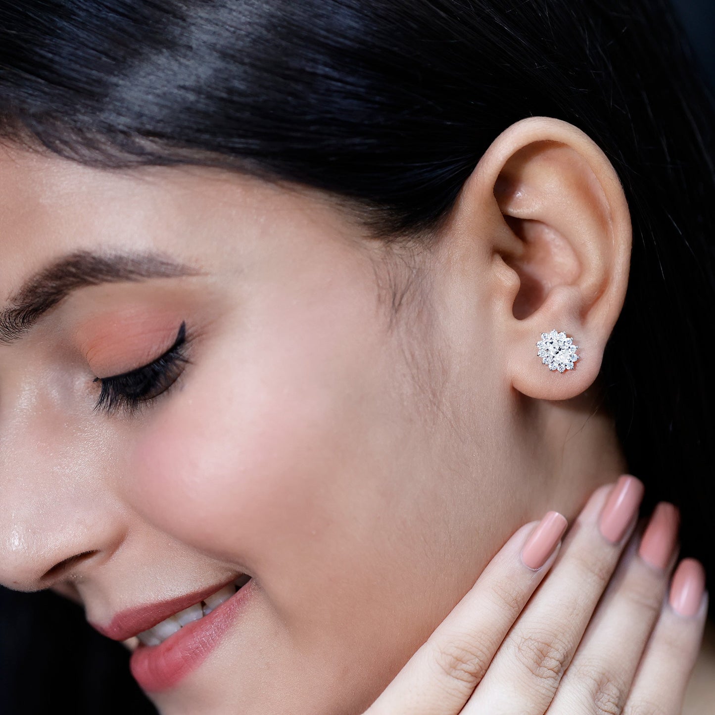 Certified Oval Shaped Lab Grown Diamond Halo Stud Earrings