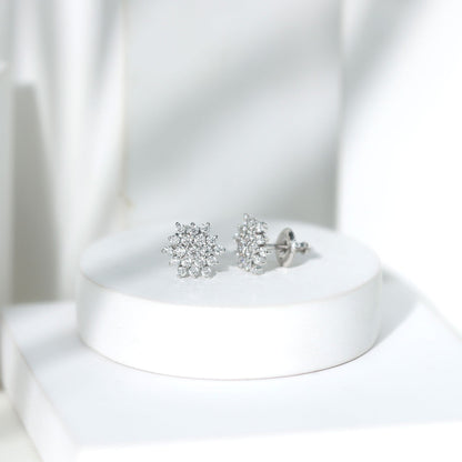 Certified Lab Grown Diamond Flower Statement Earrings