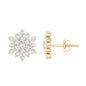 Certified Lab Grown Diamond Flower Statement Earrings