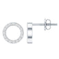 Lab Grown Diamond Circle Stud Earrings With Screw Back