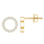 Lab Grown Diamond Circle Stud Earrings With Screw Back