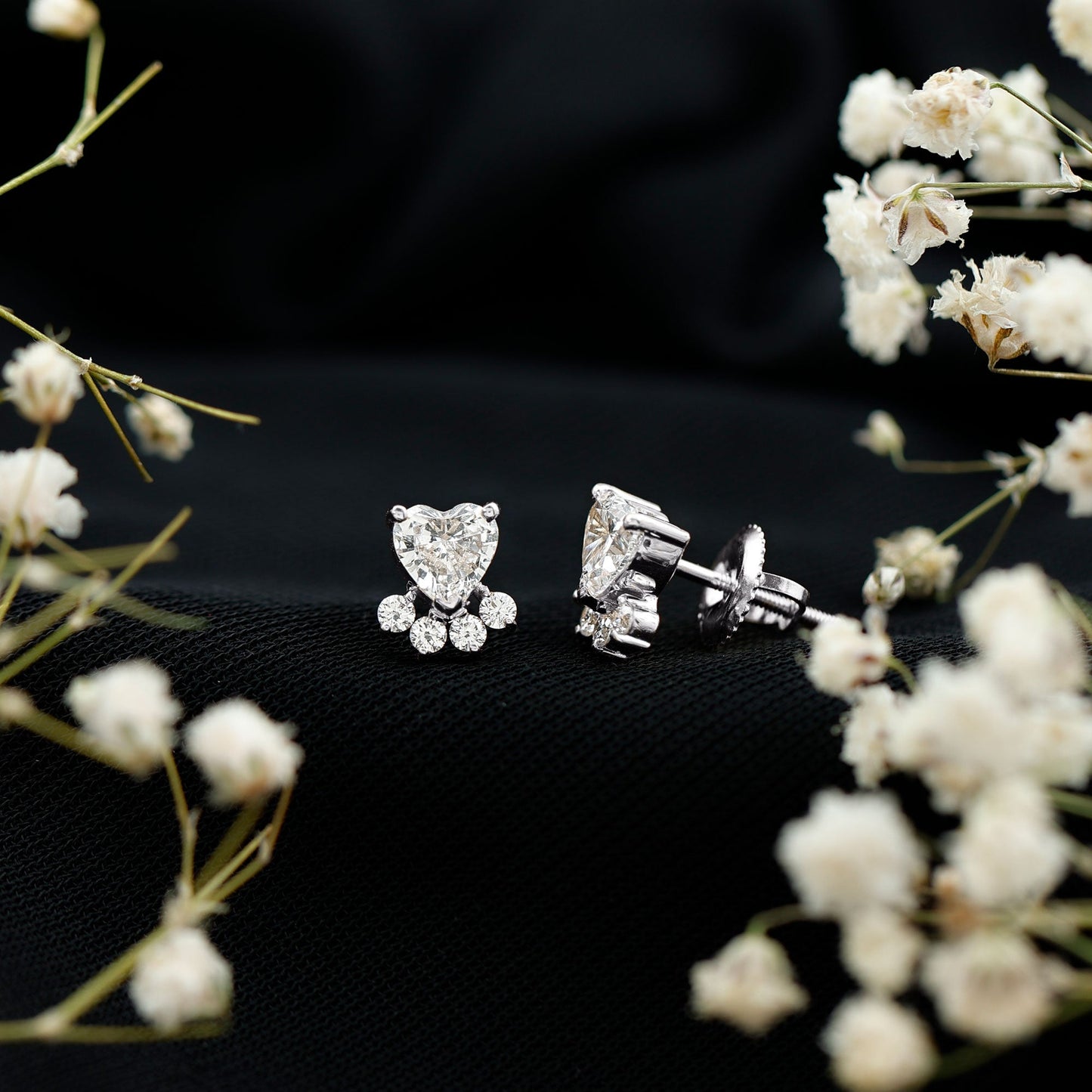 Certified Lab Grown Diamond Dog Paw Stud Earrings