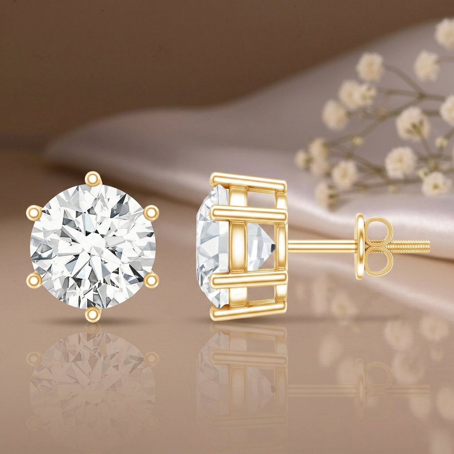 IGI Certified 4 Carat Lab Grown Diamond Solitaire Studs