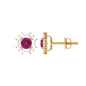 0.4 CT Pink Tourmaline and Diamond Halo Stud Earrings