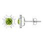 Contemporary Peridot Stud Earrings with Diamond Halo