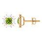 Contemporary Peridot Stud Earrings with Diamond Halo