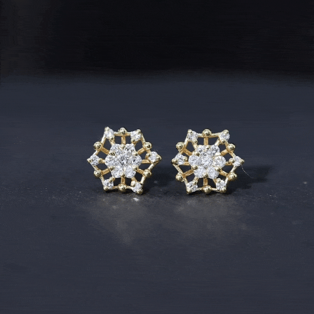 Diamond Cluster Stud Earrings