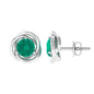 0.9 Carat Emerald Swirl Stud Earrings for Women