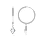 Minimal Diamond Drop Hoop Earrings with Certificate