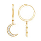 Certified Diamond Moon Drop Hoop Earrings