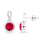 Lab Created Ruby and Diamond Infinity Stud Earrings with Halo