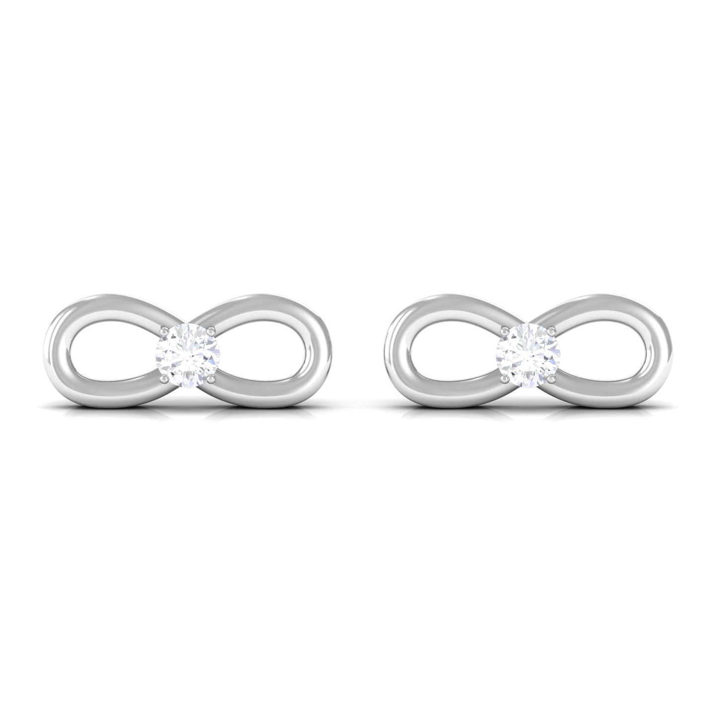 Infinity Stud Earrings for Women with Moissanite