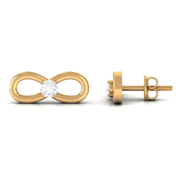Infinity Stud Earrings for Women with Moissanite