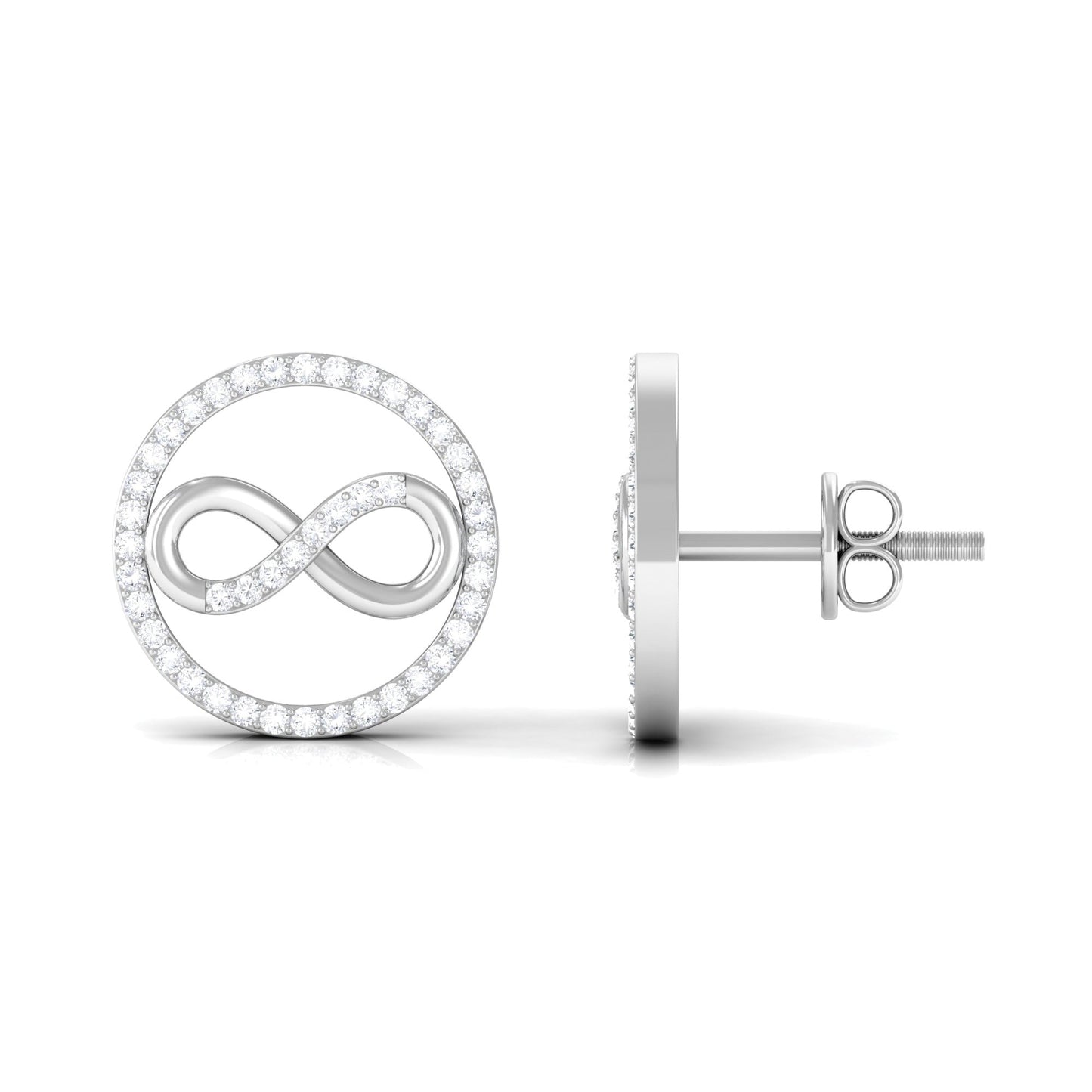 Genuine Diamond Infinity Stud Earrings