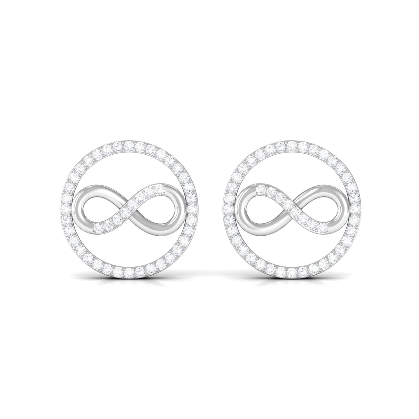 Genuine Diamond Infinity Stud Earrings