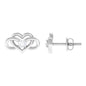 Natural Diamond Infinity Heart Earrings with Screw Back