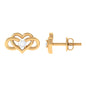 Natural Diamond Infinity Heart Earrings with Screw Back